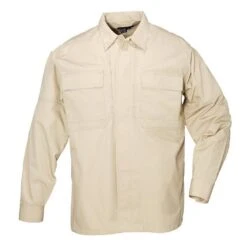 Men's 5.11 Long Sleeve Poly / Cotton Ripstop TDU Shirts Khaki