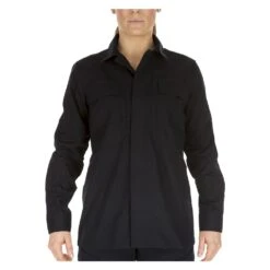 Women's 5.11 Poly / Cotton Ripstop Taclite TDU Shirt Navy