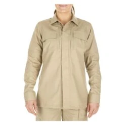 Women's 5.11 Poly / Cotton Ripstop Taclite TDU Shirt Khaki