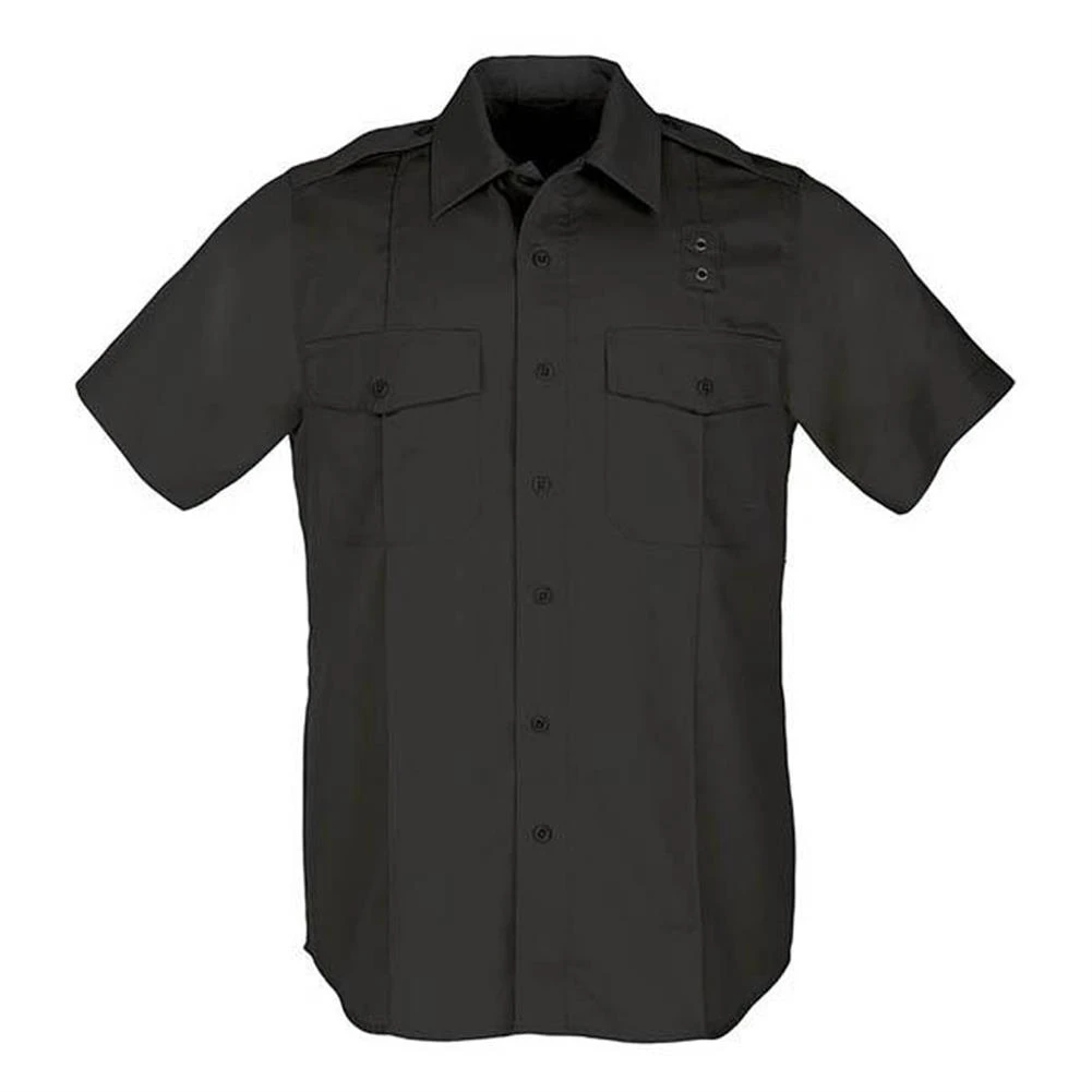 Women's 5.11 Short Sleeve Twill PDU Class A Shirts Black~2