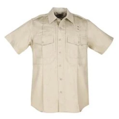 Men's 5.11 Short Sleeve Twill PDU Class B Shirts Tan~1