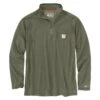 Men's Carhartt Force Relaxed-Fit Midweight Long Sleeve 1/4 Zip Pocket T-Shirt Heather
