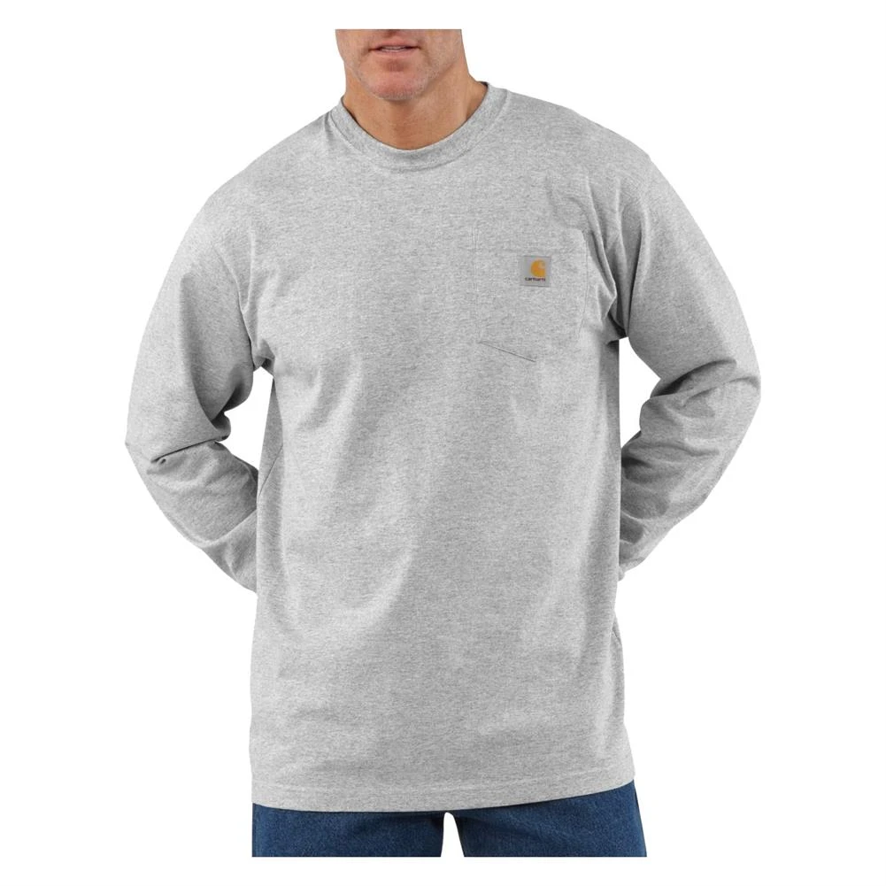 Men's Carhartt Long Sleeve Workwear Pocket T-Shirt Gray