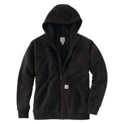 Men's Carhartt Rain Defender Loose Fit Midweight Thermal-Lined Full-Zip Sweatshirt Black
