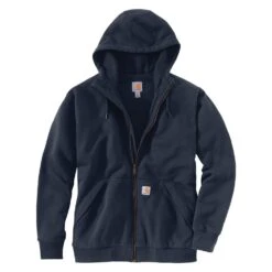 Men's Carhartt Rain Defender Loose Fit Midweight Thermal-Lined Full-Zip Sweatshirt Navy