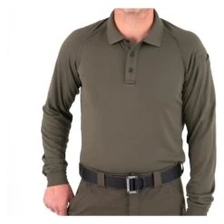 Men's First Tactical Performance Long Sleeve Polo Green