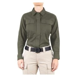 Women's First Tactical V2 BDU Long Sleeve Shirt Green~2
