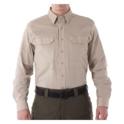 Men's First Tactical V2 Long Sleeve Tactical Shirt Khaki~1
