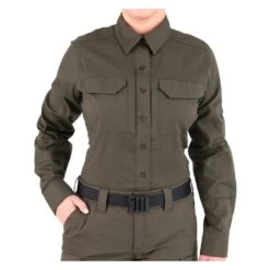 Women's First Tactical V2 Long Sleeve Tactical Shirt Green~2
