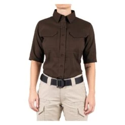 Women's First Tactical V2 Tactical Short Sleeve Shirt Brown~2