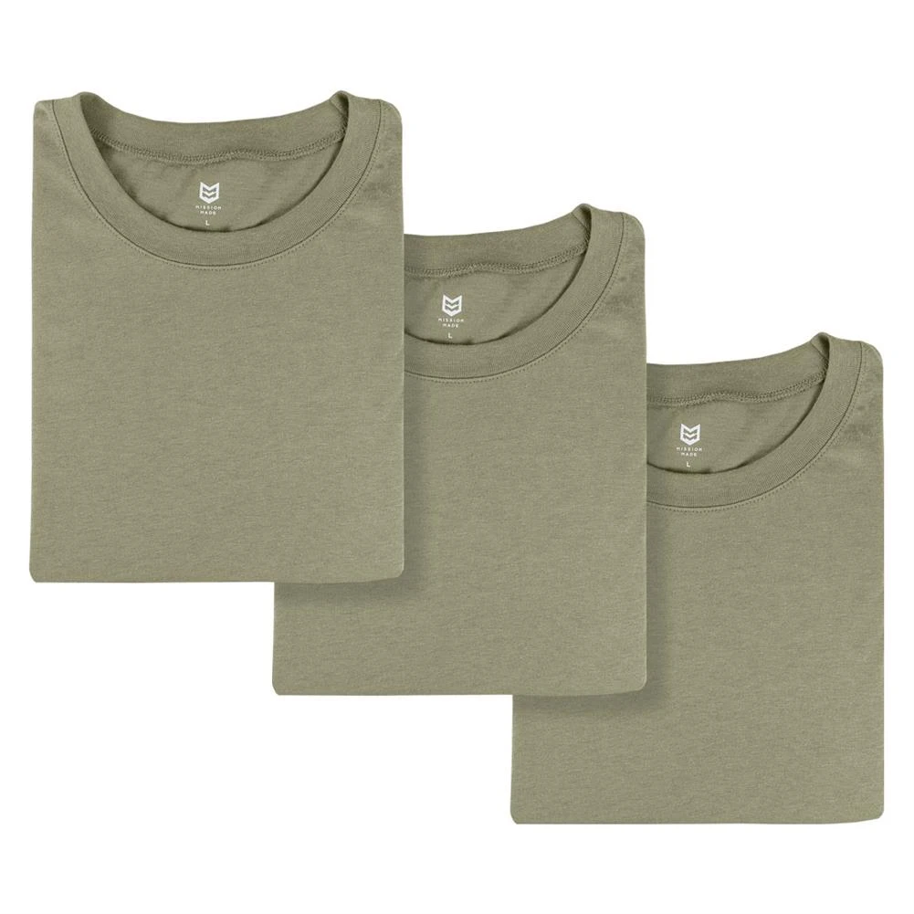 Men's Mission Made Crew Neck T-Shirts (3 Pack) Tan