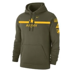Men's Nike Army Black Knight Club Fleece Hoodie Olive