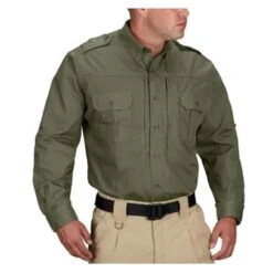 Men's Propper Lightweight Long Sleeve Tactical Dress Shirts Olive