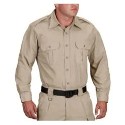 Men's Propper Long Sleeve Tactical Dress Shirts Khaki