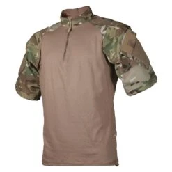 Men's TRU-SPEC Nylon / Cotton 1/4 Zip Short Sleeve Combat Shirt Coyote