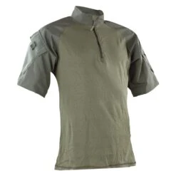 Men's TRU-SPEC Nylon / Cotton 1/4 Zip Short Sleeve Combat Shirt Drab