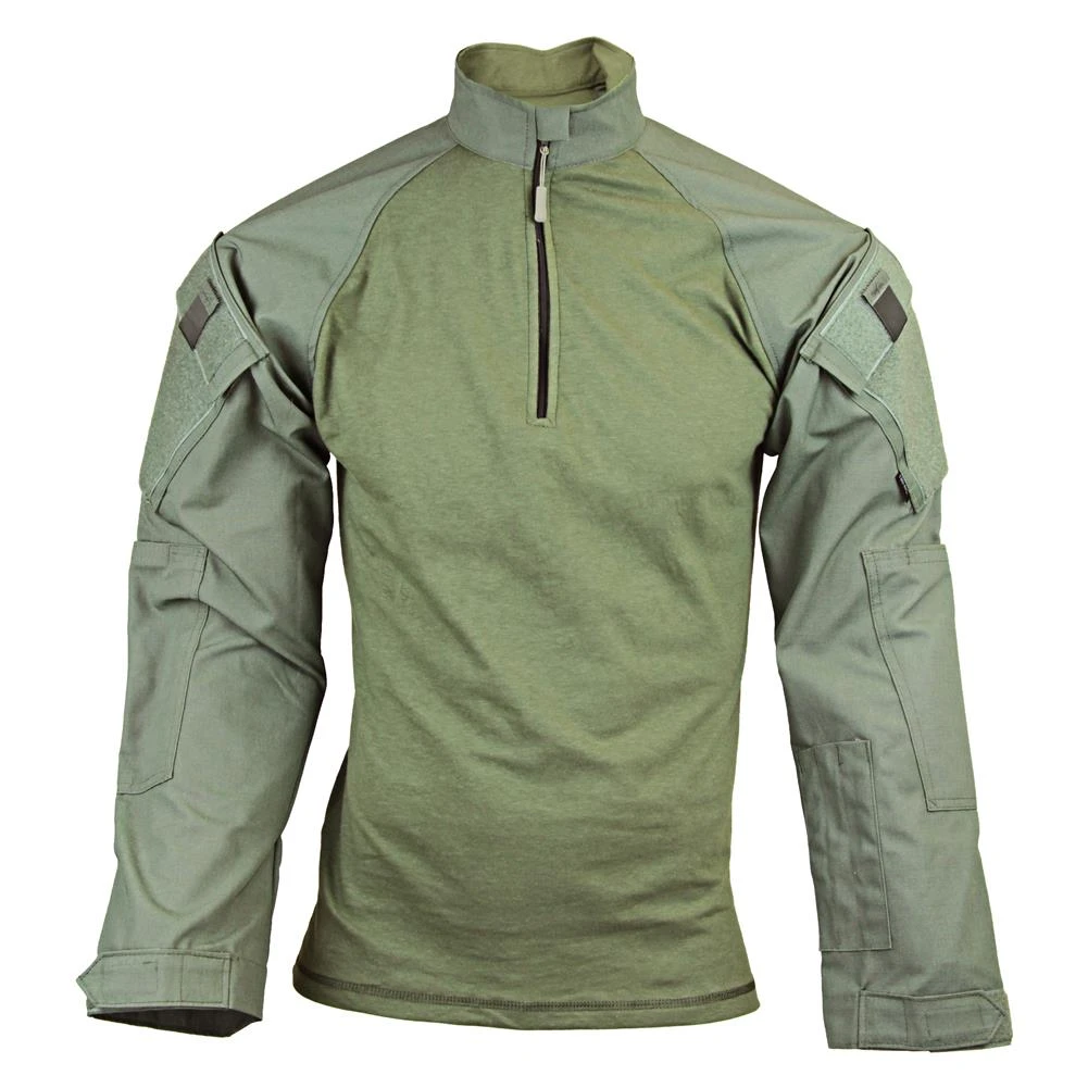Men's TRU-SPEC Nylon / Cotton 1/4 Zip Tactical Response Combat Shirt Drab