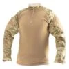 Men's TRU-SPEC Poly / Spandex Ripstop 1/4 Zip Winter Combat Shirts Coyote