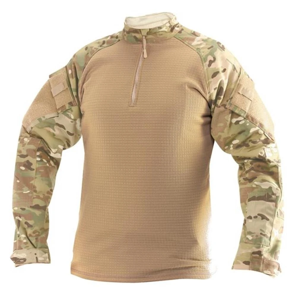 Men's TRU-SPEC Poly / Spandex Ripstop 1/4 Zip Winter Combat Shirts Coyote