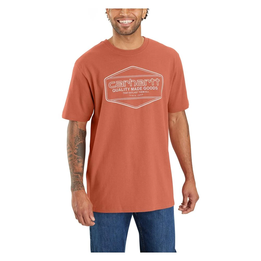 Men's Carhartt Loose Fit Heavyweight Quality Graphic T-Shirt Terracotta - Image 2