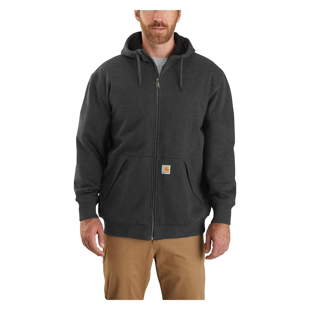 Men's Carhartt Rain Defender Loose Fit Midweight Thermal-Lined Full-Zip Sweatshirt Heather - Image 2