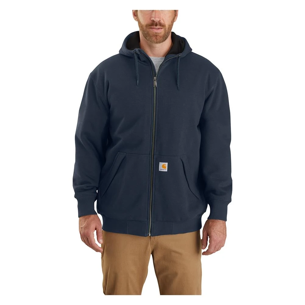 Men's Carhartt Rain Defender Loose Fit Midweight Thermal-Lined Full-Zip Sweatshirt Navy - Image 2