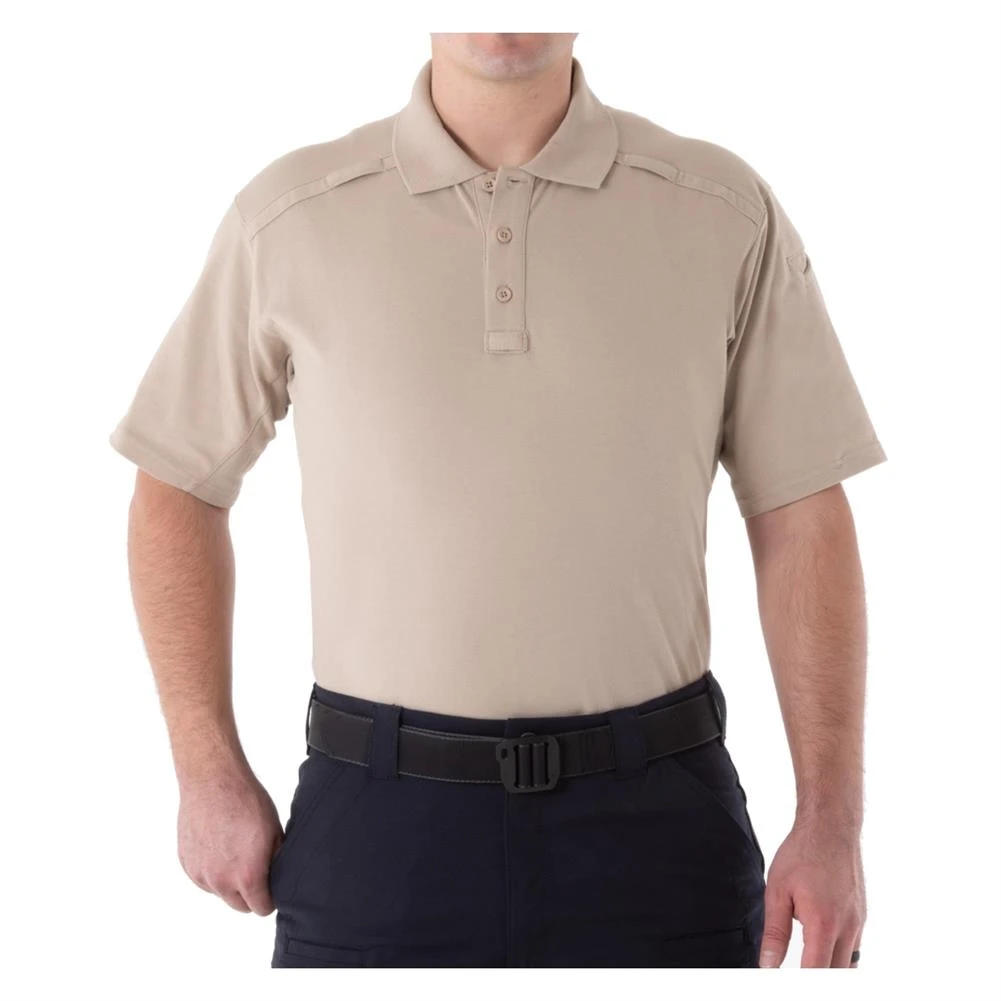 Men's First Tactical Cotton Short Sleeve Polo Khaki~1 - Image 2
