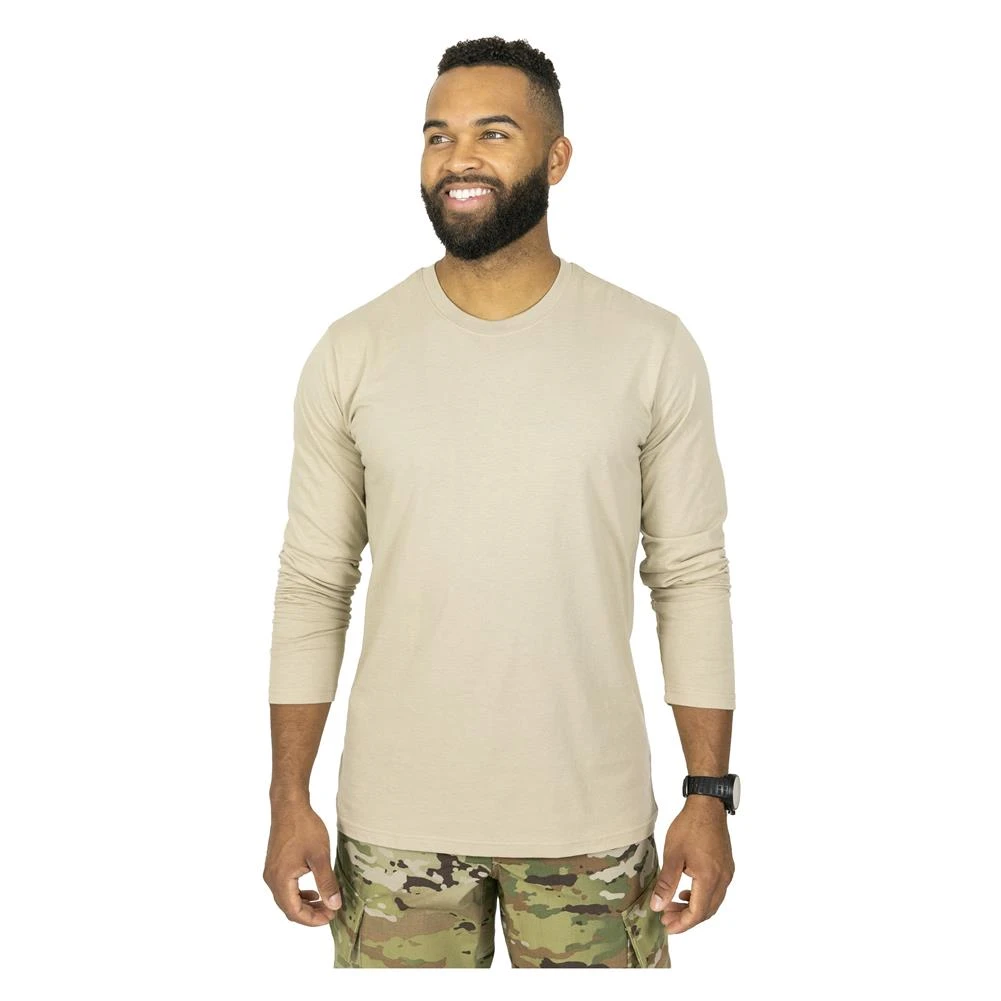 Men's Mission Made Long Sleeve Crew Neck T-Shirts (2 Pack) Tan - Image 2