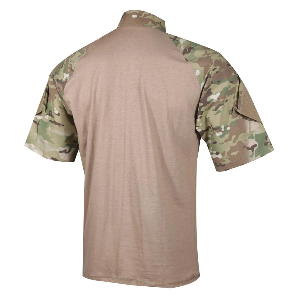 Men's TRU-SPEC Nylon / Cotton 1/4 Zip Short Sleeve Combat Shirt Coyote - Image 2