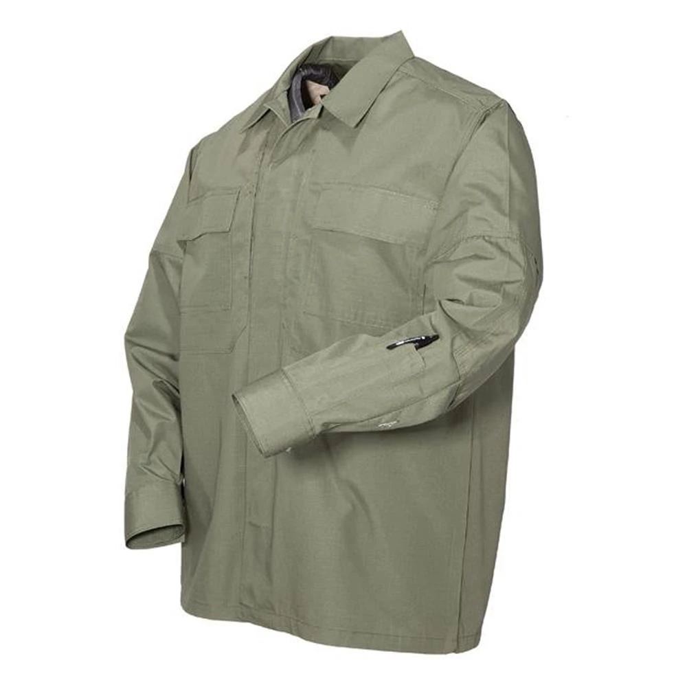 Men's 5.11 Long Sleeve Poly / Cotton Ripstop TDU Shirts Green - Image 3