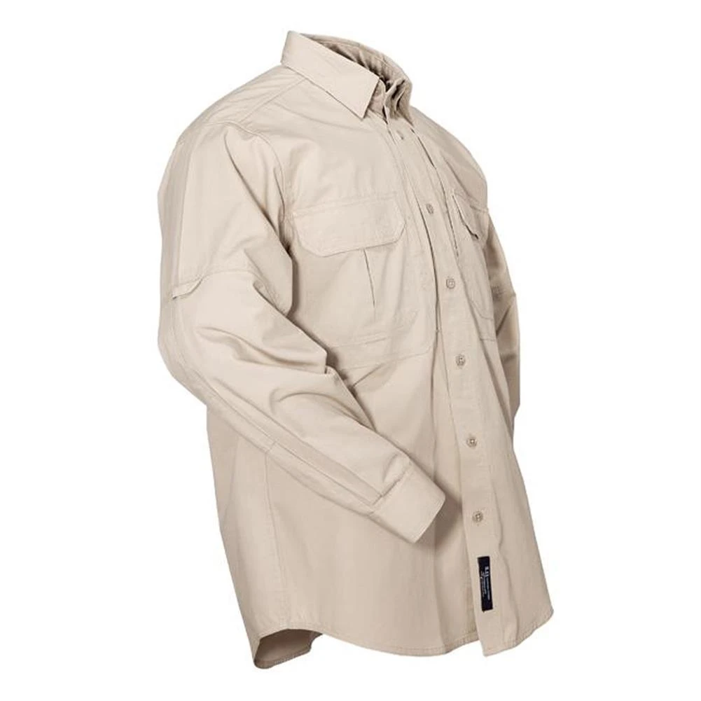 Men's 5.11 Long Sleeve Cotton Tactical Shirts Khaki - Image 4